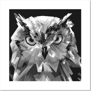 Owl Black and White Posters and Art